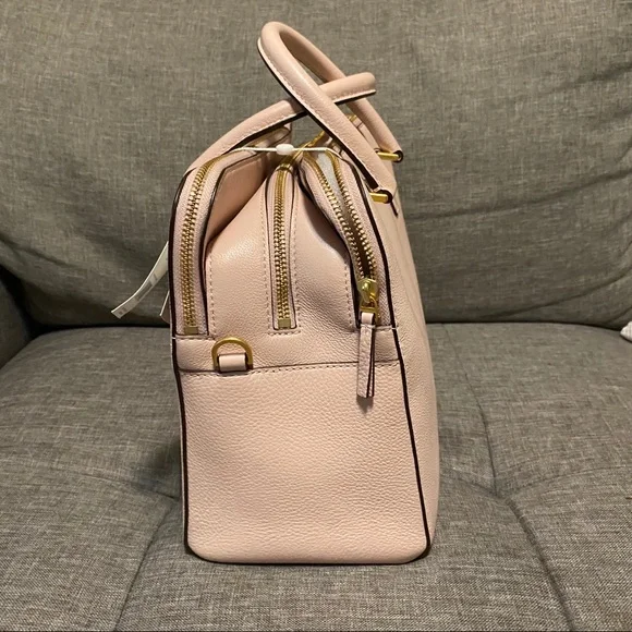 Tory Burch Georgia Double Zip Pebbled shell pink